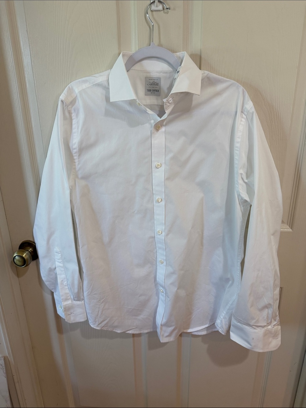 Todd Snyder White Men's Dress Shirt - Spread Collar Sz 16.  NWT. SEE PICTURES